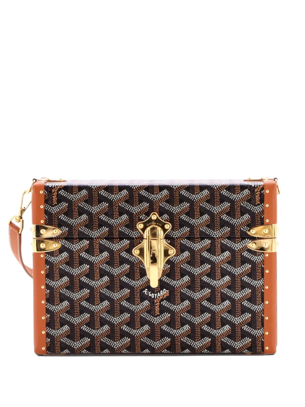 Goyard Pre-Owned Cassette Trunk Shoulder Bag Coated Canvas PM clutch bag - Marrone