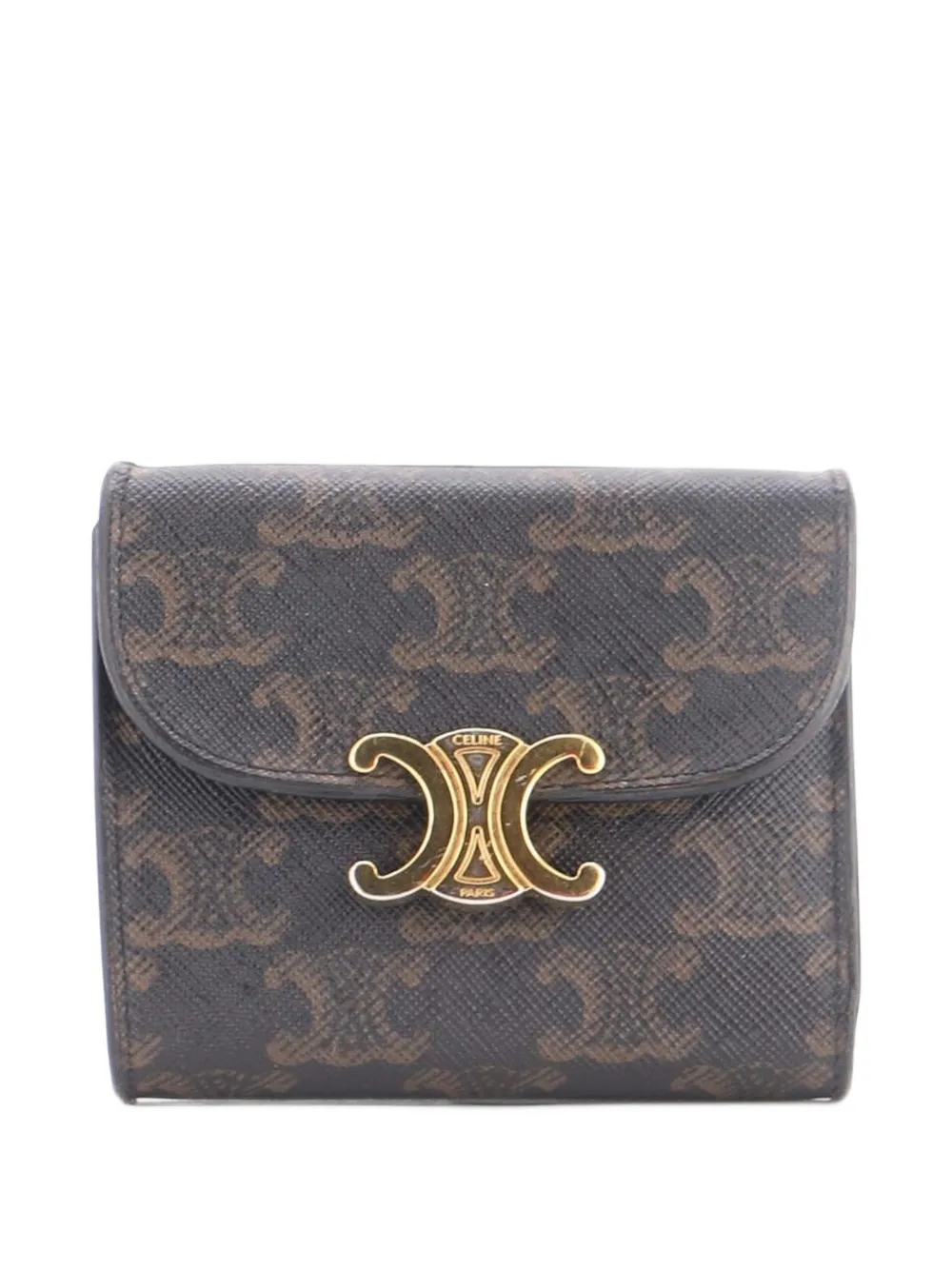Celine Pre-Owned Triomphe Trifold Wallet Triomphe Coated Canvas small wallets - Braun