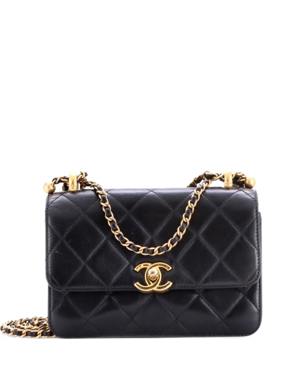 CHANEL Pre-Owned Perfect Fit Flap Bag Quilted Calfskin Mini crossbody bag - Black