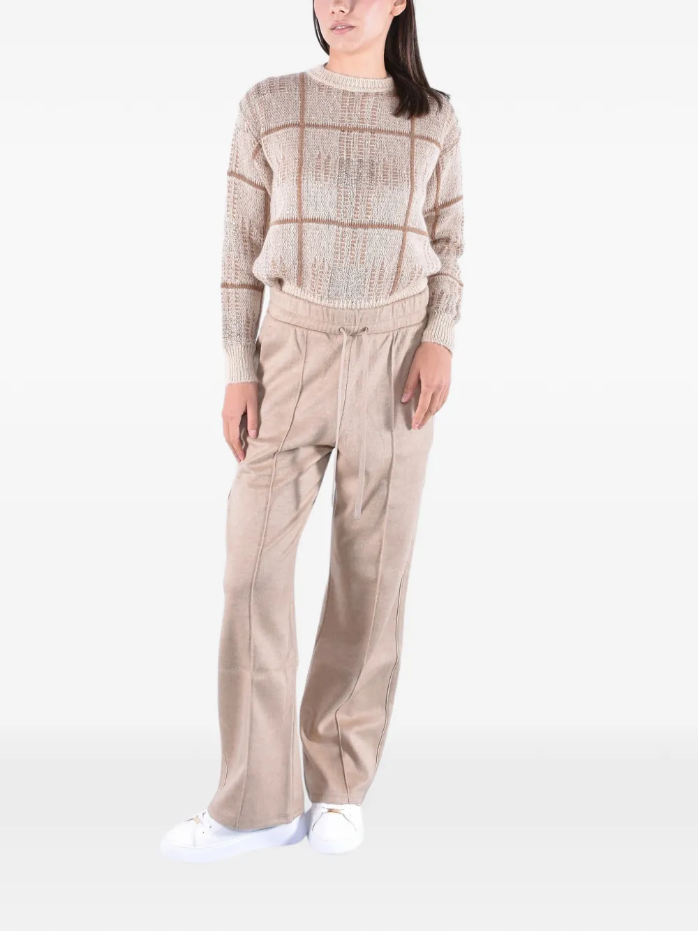 Weekend Max Mara drawstring wide-leg trousers Beige