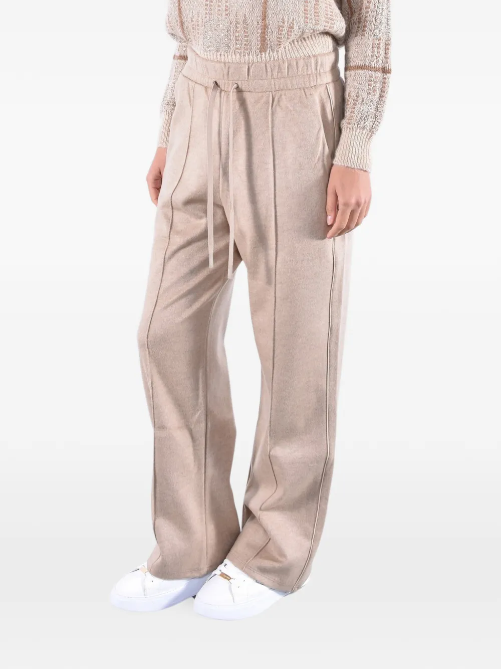 Weekend Max Mara drawstring wide-leg trousers Beige