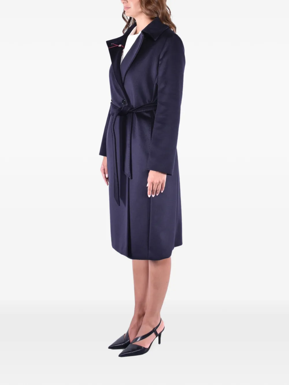 Max Mara double-breasted belted coat Blauw