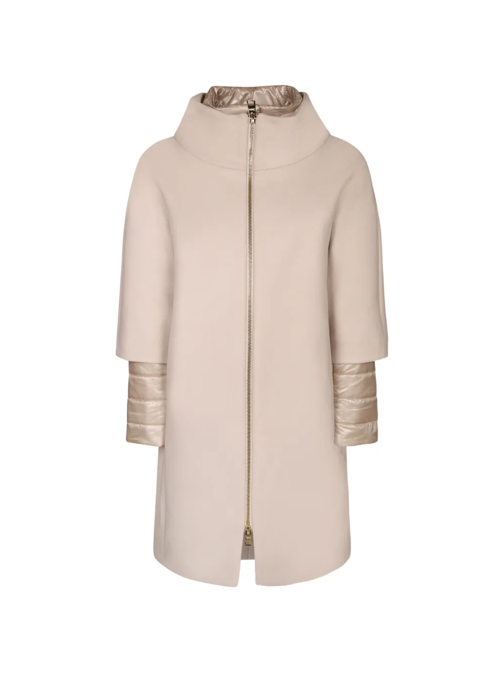 Herno quilted-sleeve funnel-neck coat Beige