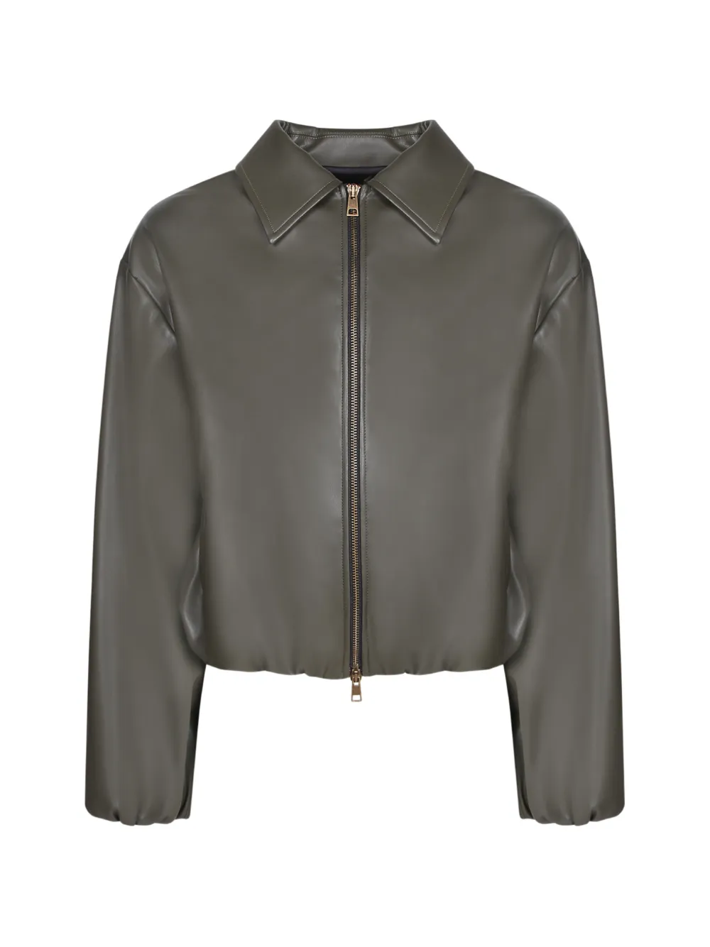 Blanca Vita zip-up leather jacket Groen