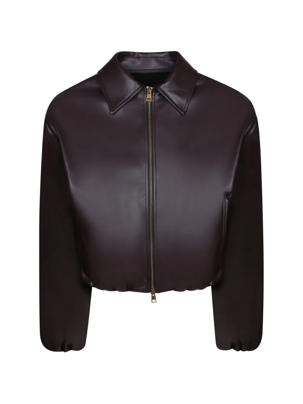 Blanca Vita zip-up cropped jacket - Braun
