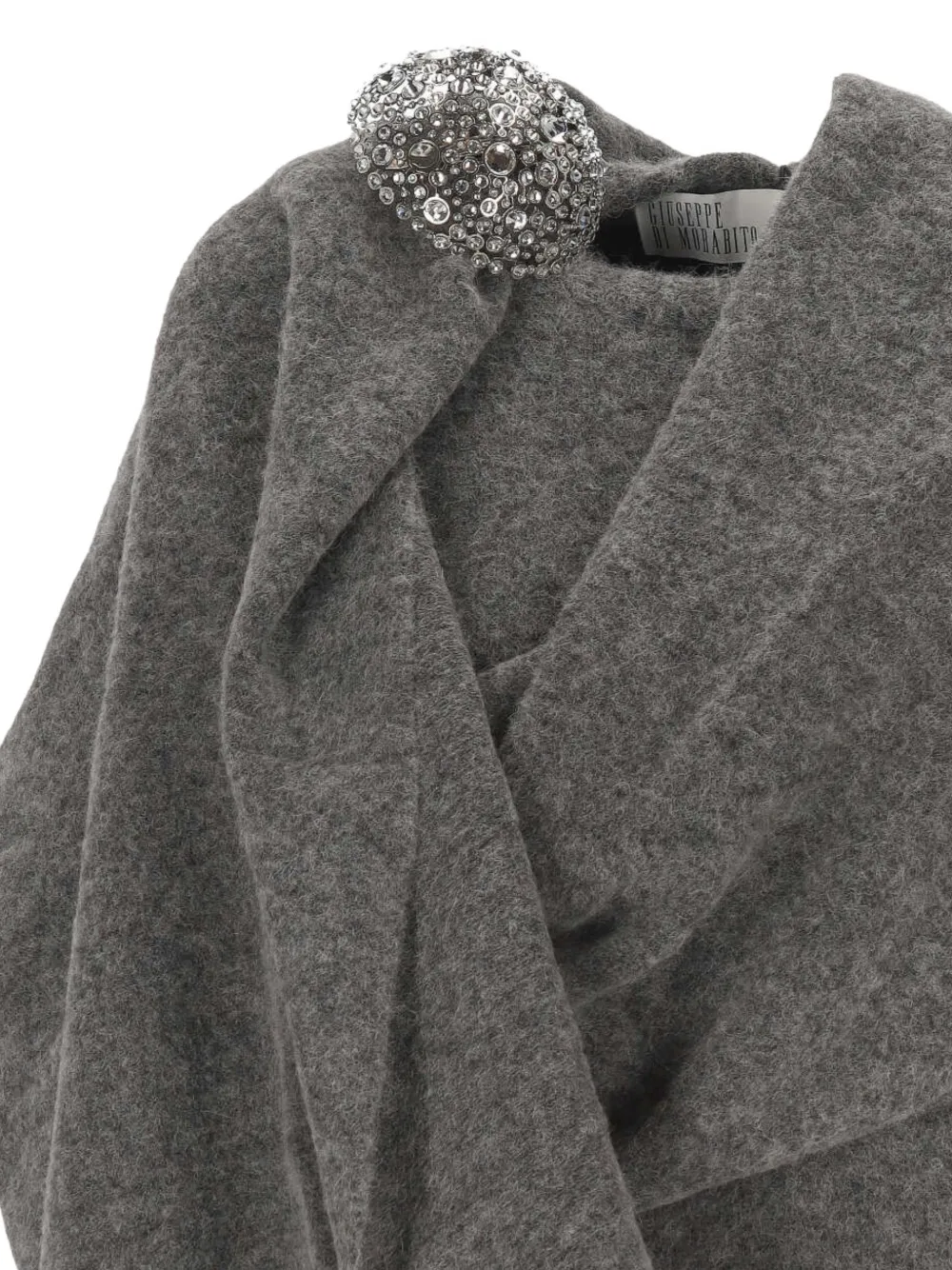 Giuseppe Di Morabito crystal-embellished draped sweater Grijs