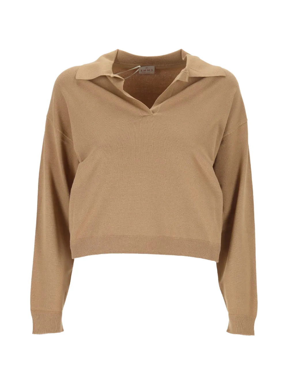Marella spread-collar knitted sweater - Nude
