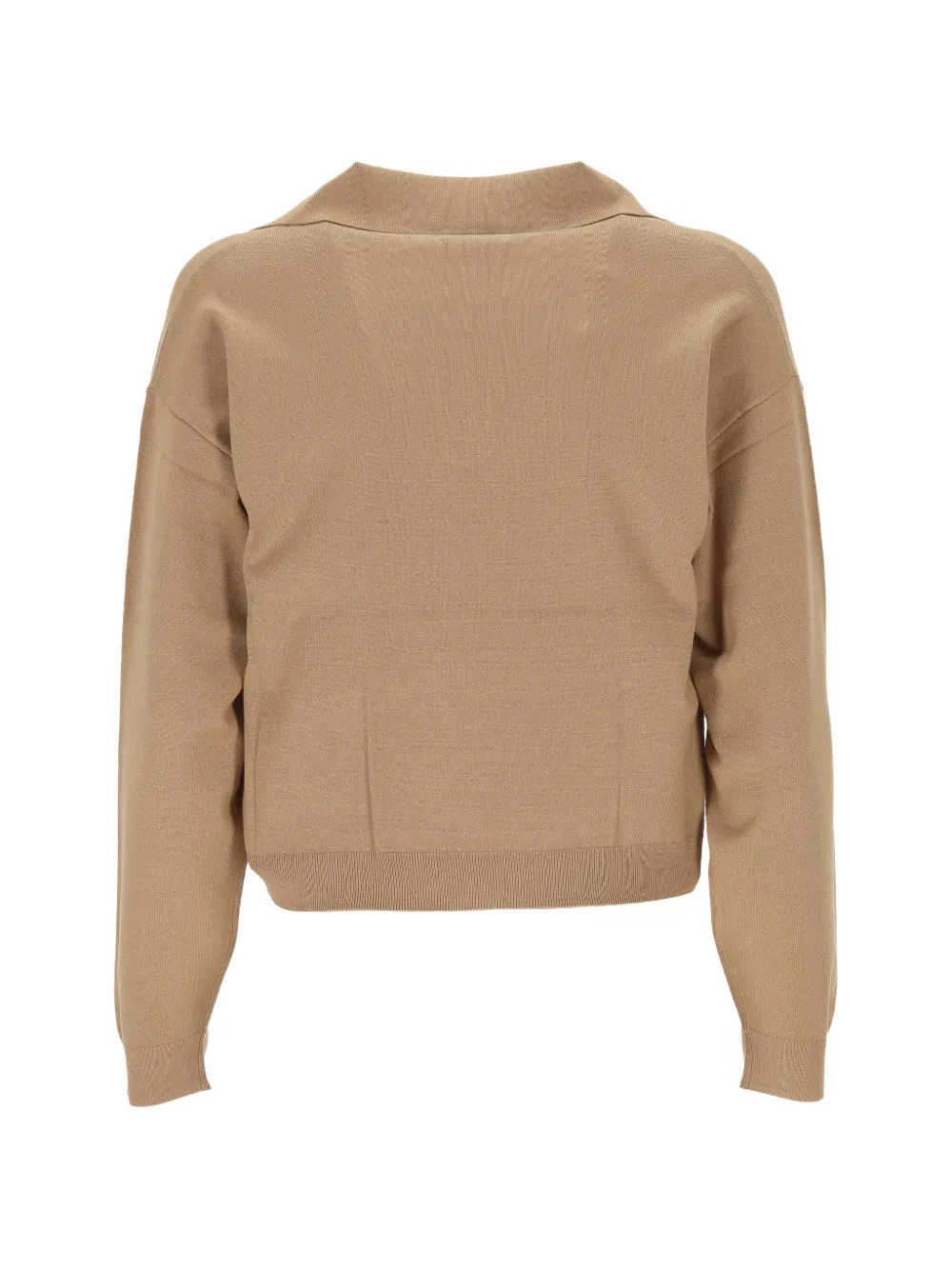 Marella spread-collar knitted sweater Beige