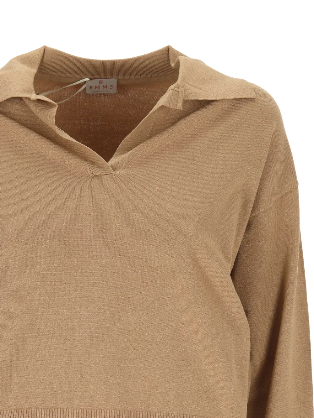 Marella spread-collar knitted sweater Beige