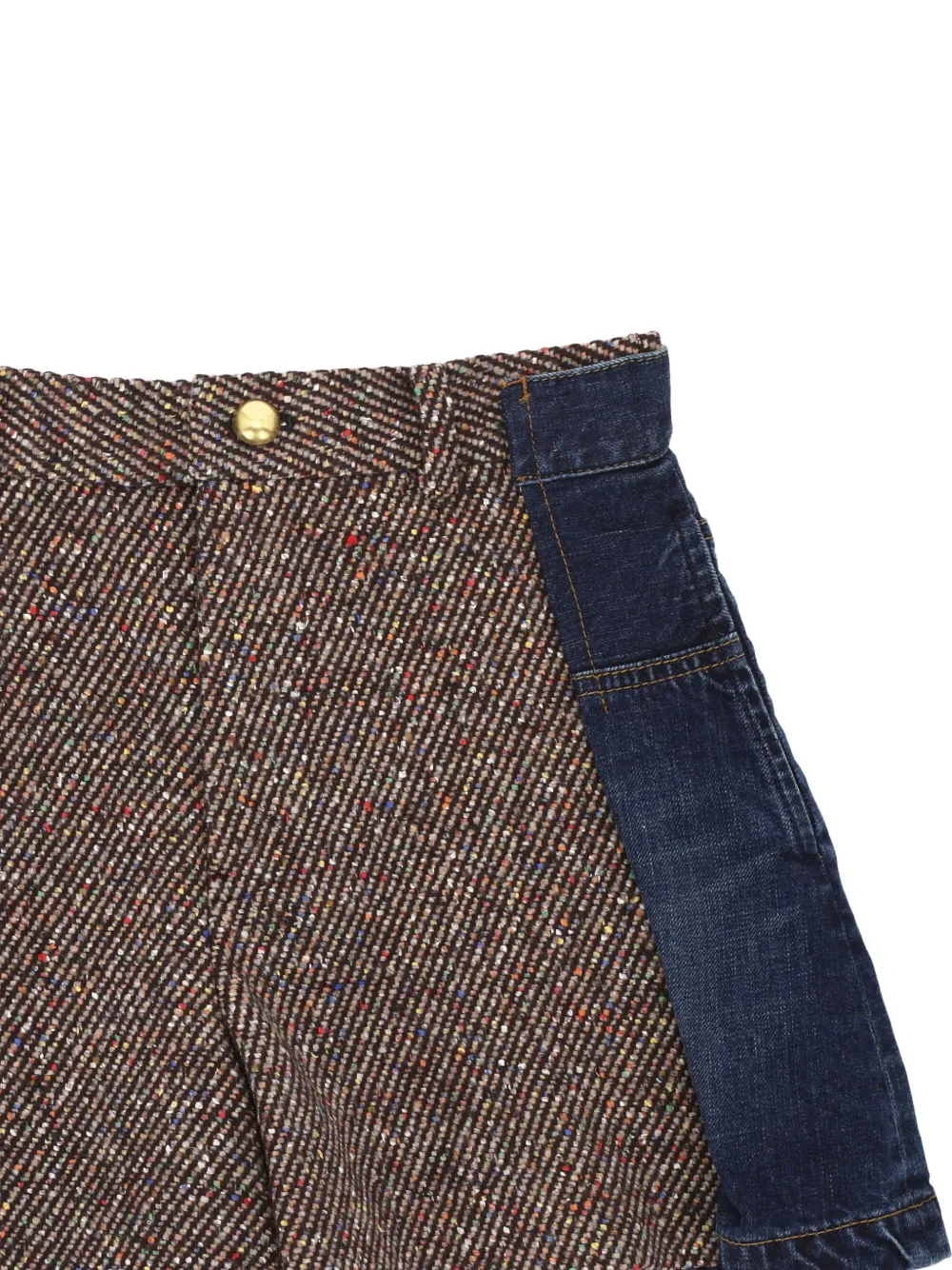 sacai panelled denim shorts Beige