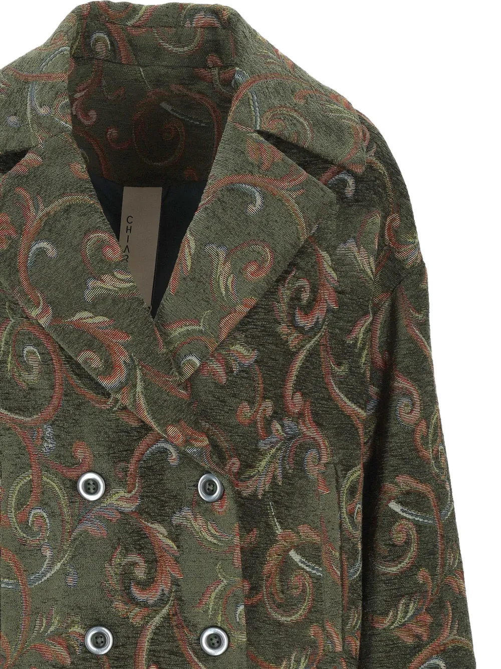 Chiara Ferragni Iris double-breasted coat Groen