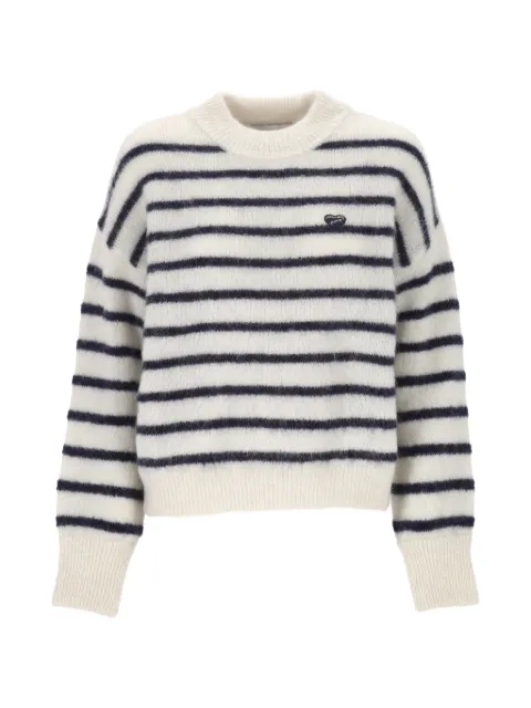 Maison Labiche Honnorat heart-patch striped sweater