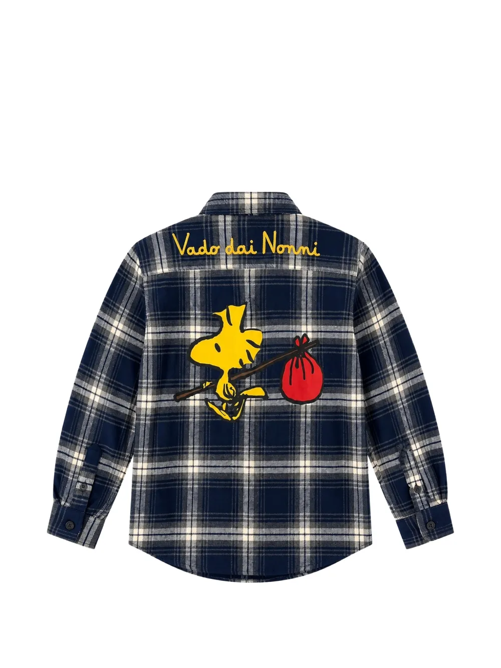 MC2 Saint Barth Kids x Peanuts Seefeld check-pattern flannel shirt Blauw
