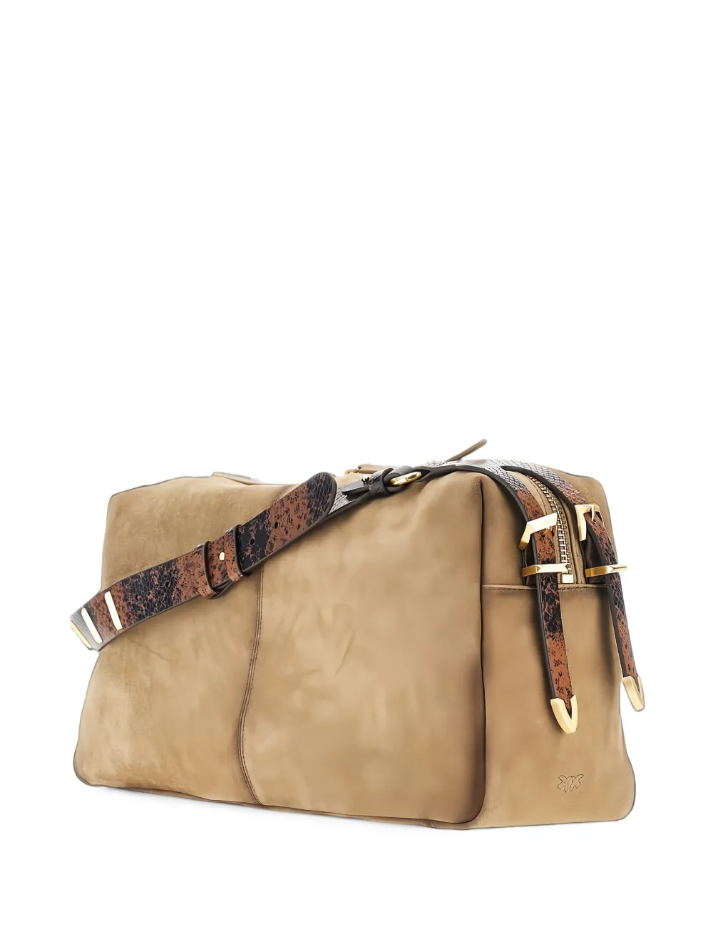 PINKO large Keeper suede shoulder bag Beige