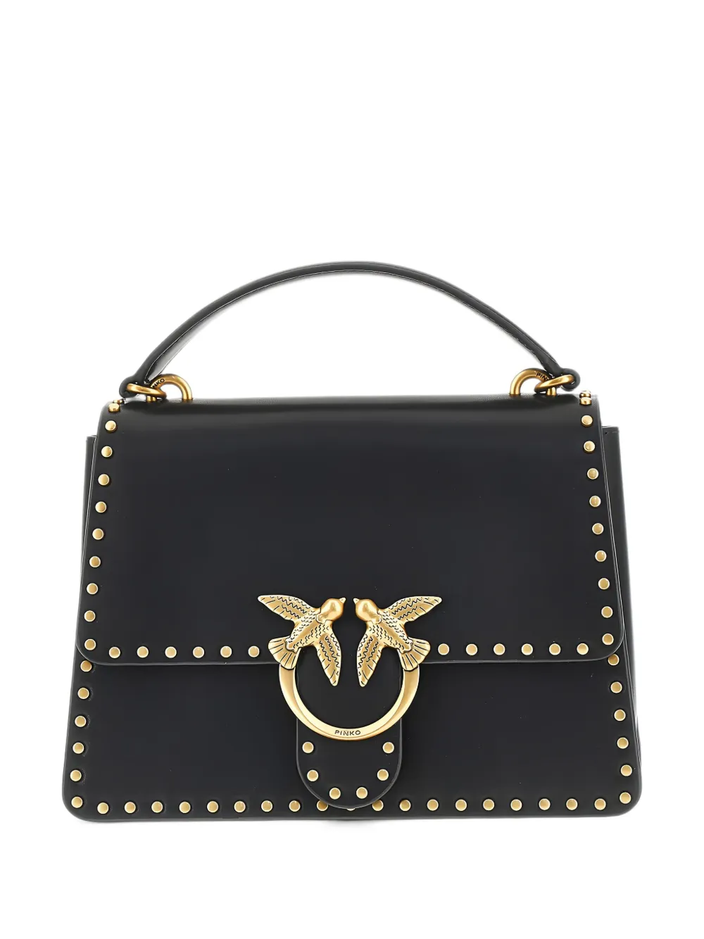 PINKO medium Love stud-embellished tote bag Zwart