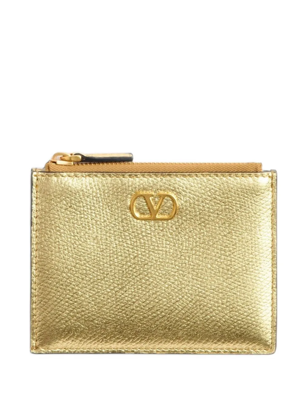 Valentino Garavani VLogo Signature leather cardholder - Oro