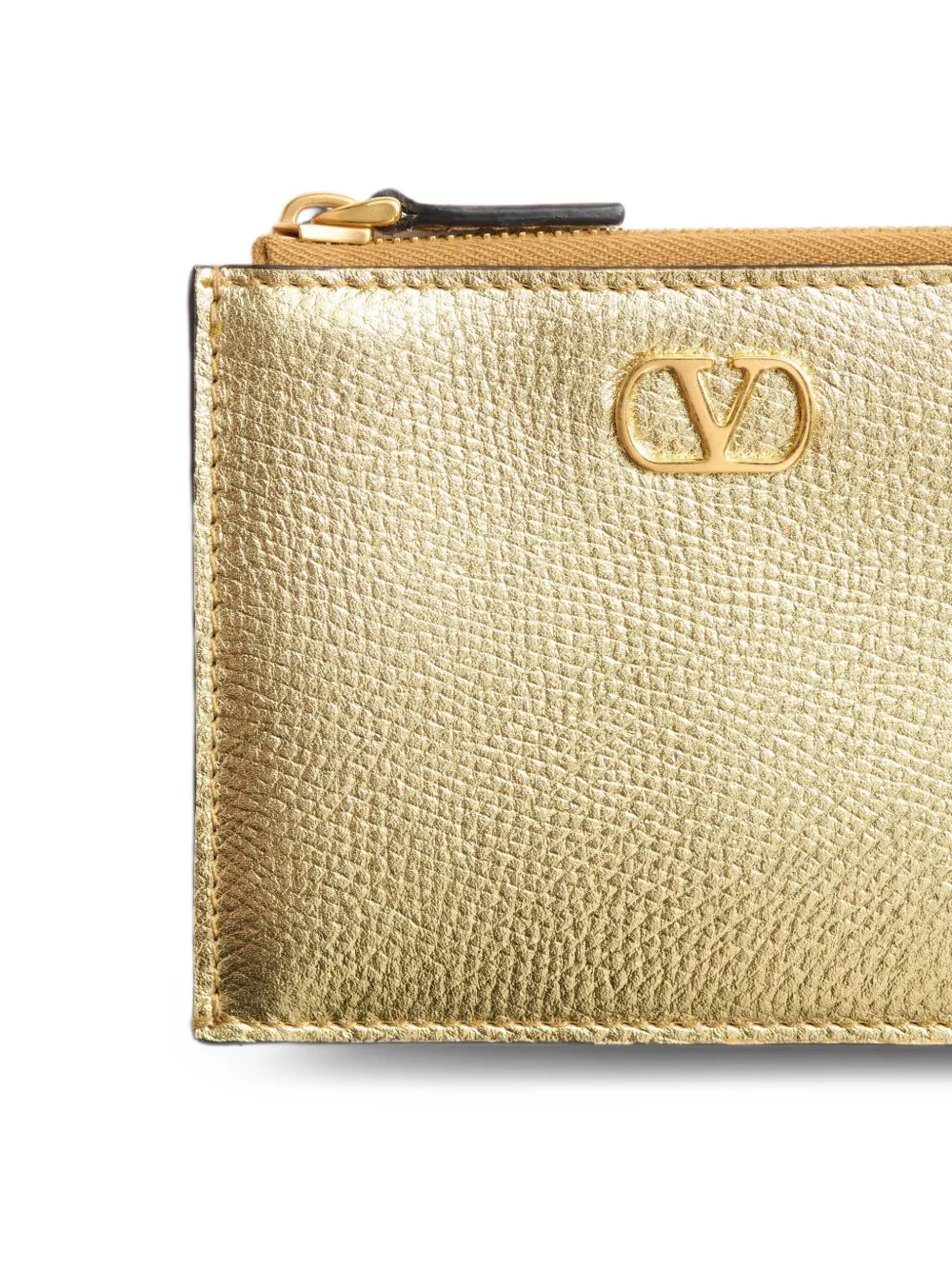 Valentino Garavani VLogo Signature leather cardholder Goud