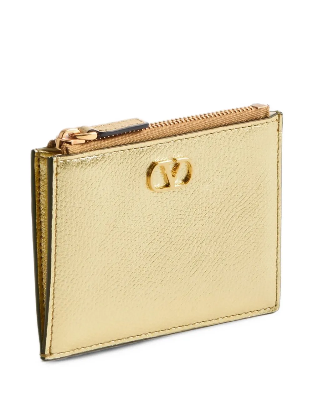 Valentino Garavani VLogo Signature leather cardholder Goud