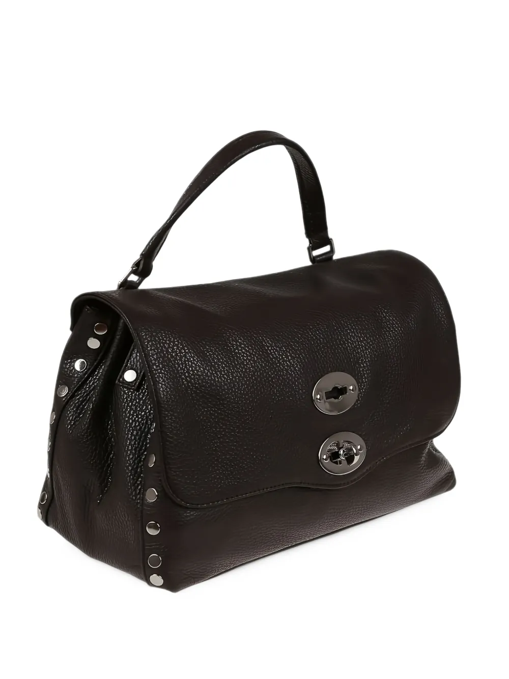Zanellato Postina studded grained-leather tote bag Bruin