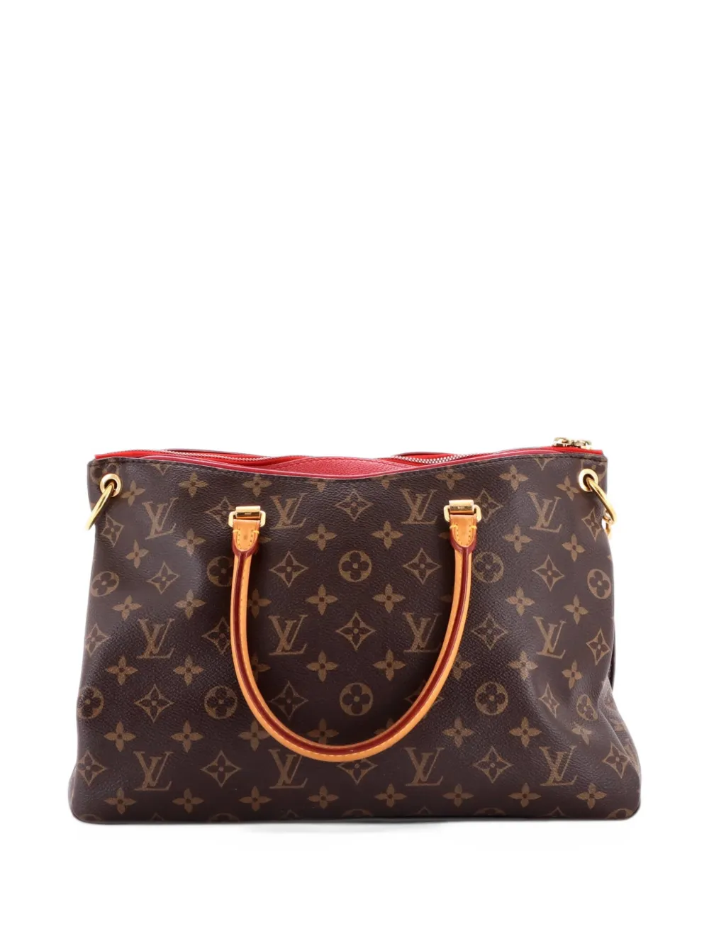 Louis Vuitton Pre-Owned Pallas Tote Monogram Schultertasche aus Canvas mit Leder - Rot