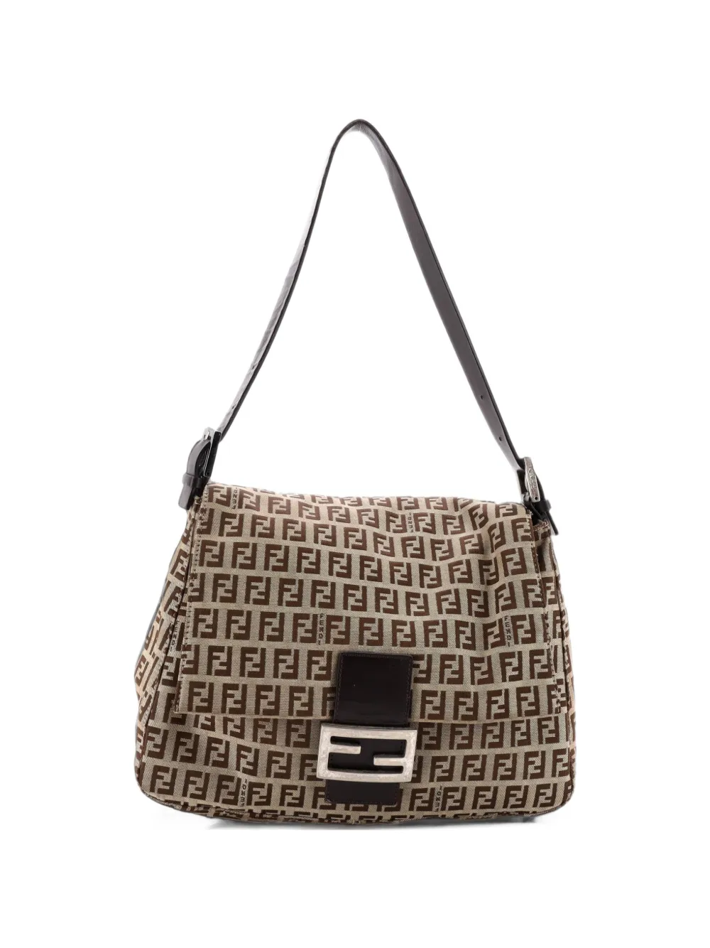 Fendi Pre-Owned Mama Forever Bag Zucchino Canvas shoulder bag - Braun
