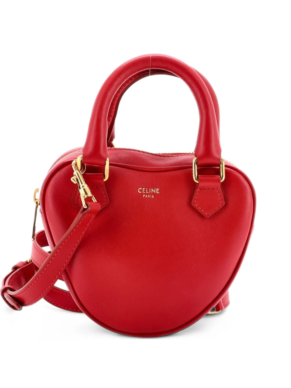 Celine Pre-Owned Heart Top Handle Leather Micro crossbody bag - Red