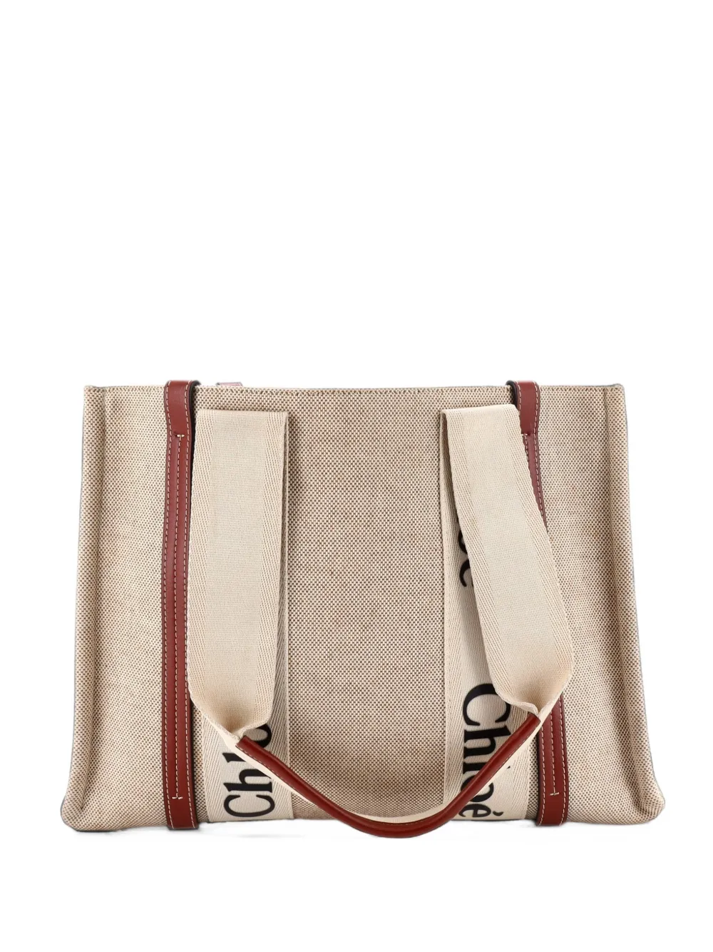 Chloé Pre-Owned Woody Canvas mit mittelgroßem Tote Bag - Braun