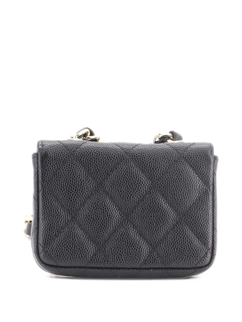 CHANEL Pre-Owned Classic Flap Charm Chain Quilted Caviar Mini belt bag - Black
