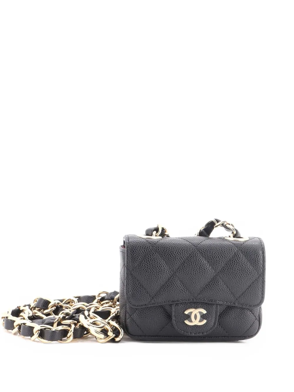 CHANEL Pre-Owned Mini Classic Gürteltasche aus gestepptem Kaviarleder - Schwarz