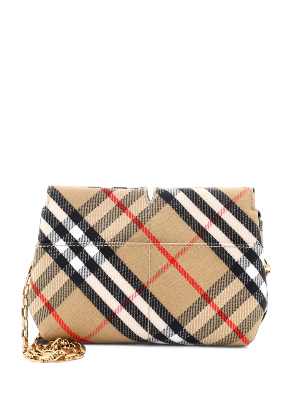 Burberry Pre-Owned Kleine Snip Chain House Check Schultertasche aus Canvas - Nude
