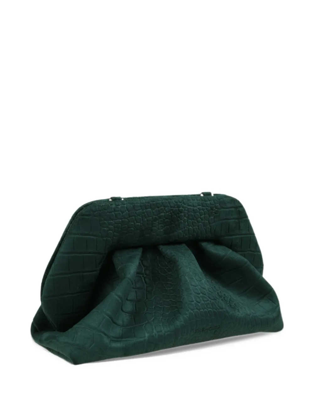 Themoirè medium Bios crocodile-effect ruched clutch bag - Verde