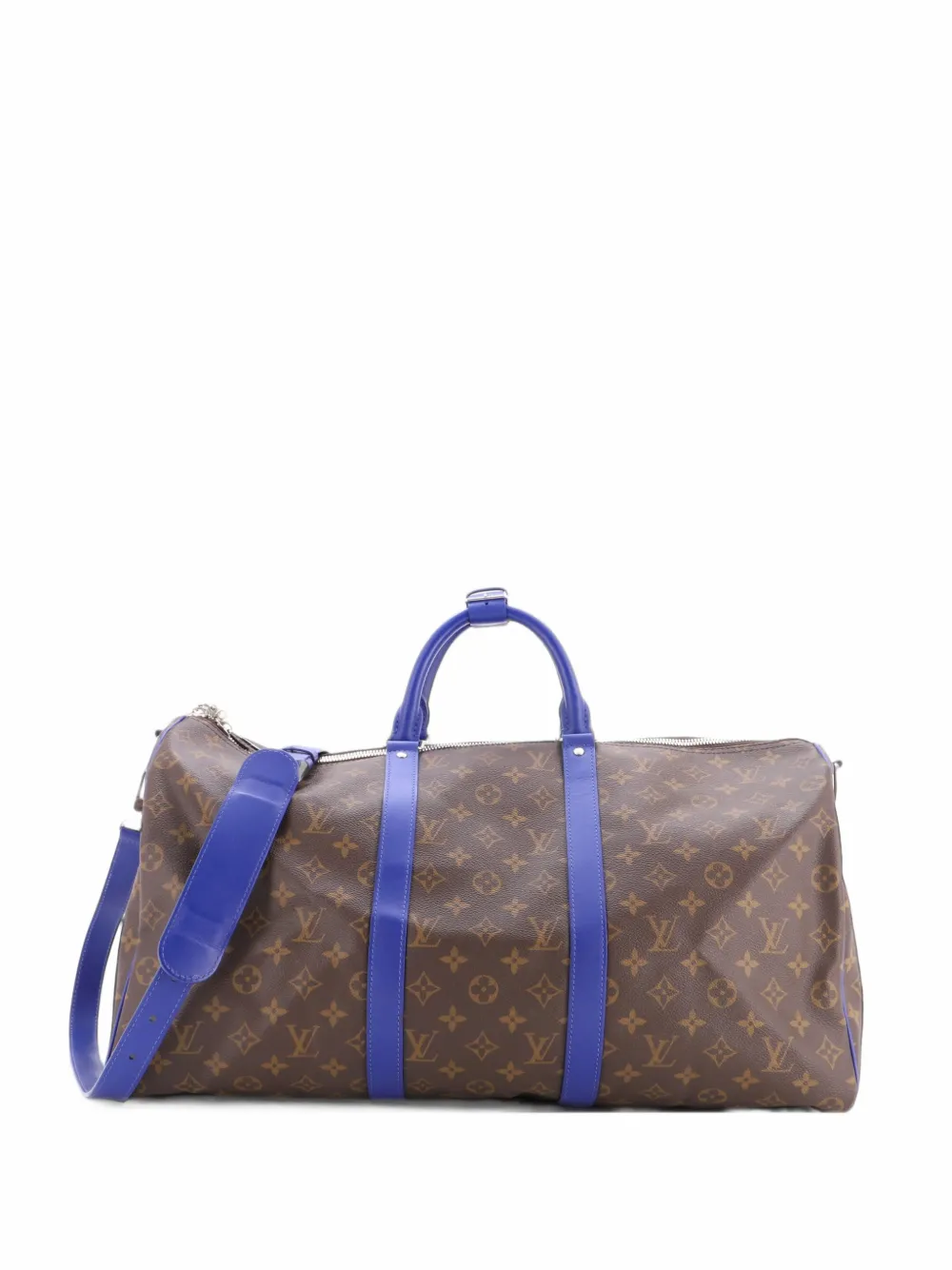 Louis Vuitton Pre-Owned Keepall Bandouliere Bag Monogram Canvas with Coquelicot Leather Trim 50 travel bag - Marrone