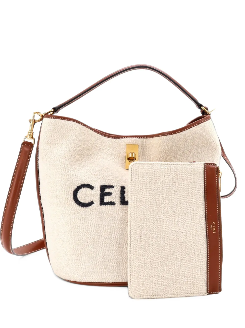 Celine Pre-Owned 16 Bag Printed Canvas bucket bag - Neutrals