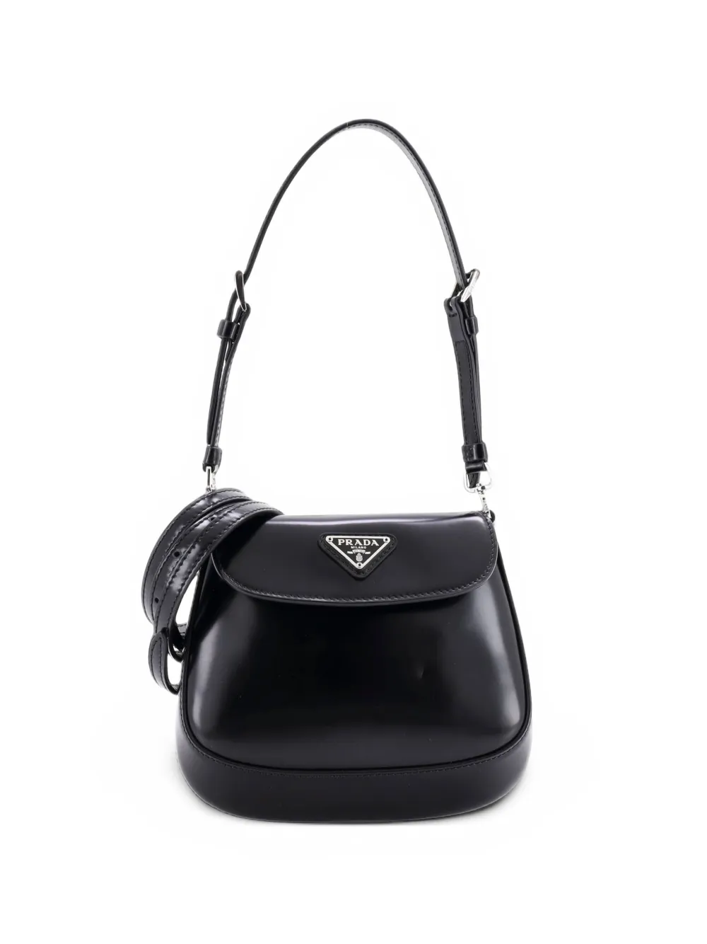 Prada Pre-Owned Cleo Flap Spazzolato Leather Mini shoulder bag - Nero