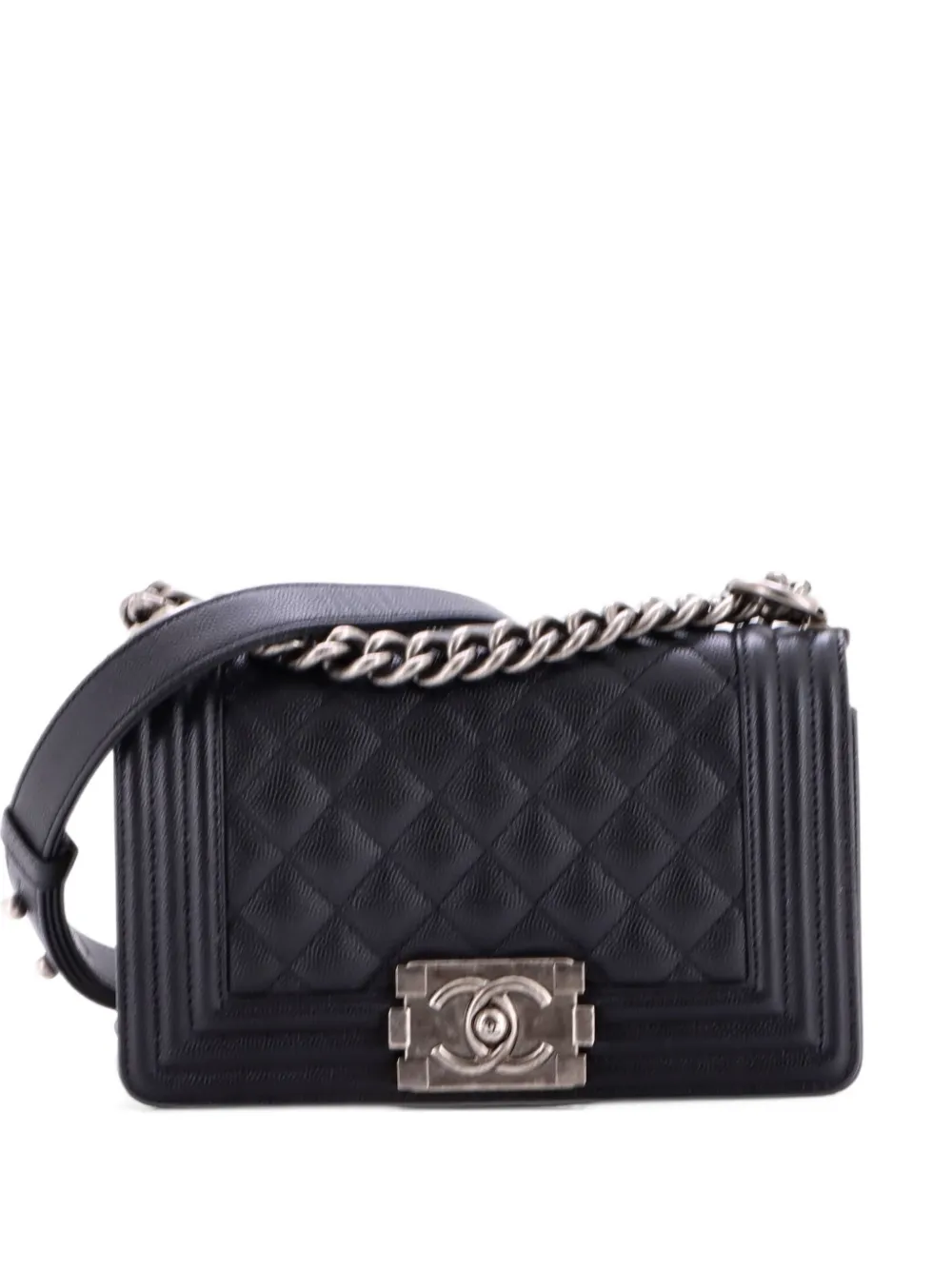 CHANEL Pre-Owned Boy Flap Bag Quilted Caviar Small crossbody bag - Black