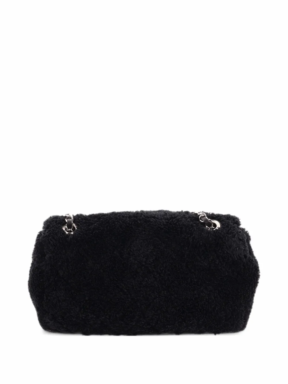CHANEL Pre-Owned CC Chain Flap Bag Quilted Terry Cloth Medium shoulder bag - Black