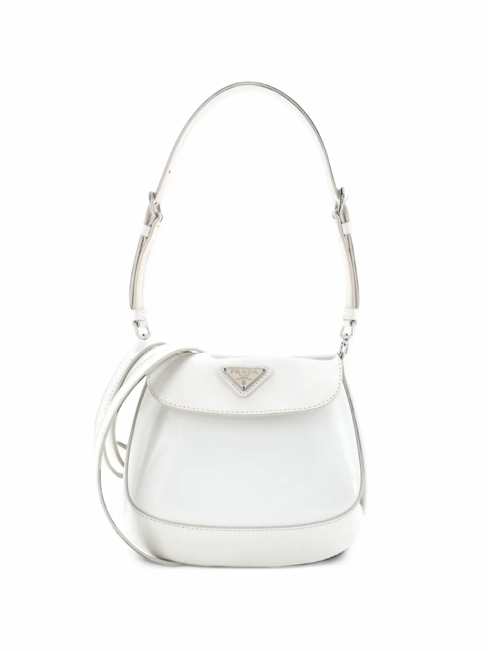 Prada Pre-Owned Cleo Flap Spazzolato Leather Mini shoulder bag - Bianco
