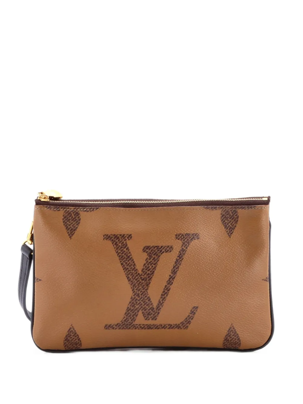 Louis Vuitton Pre-Owned Double Zip Pochette Reverse Monogram Giant clutch bag - Braun
