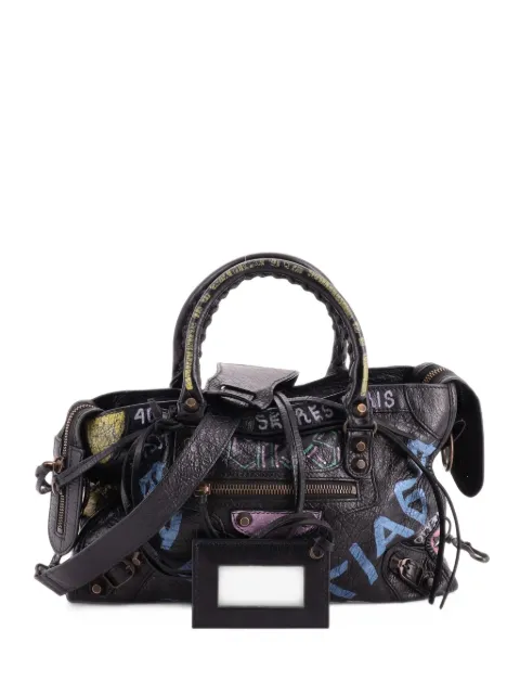Balenciaga Pre-Owned City Graffiti Classic Studs Bag Leather Small satchel