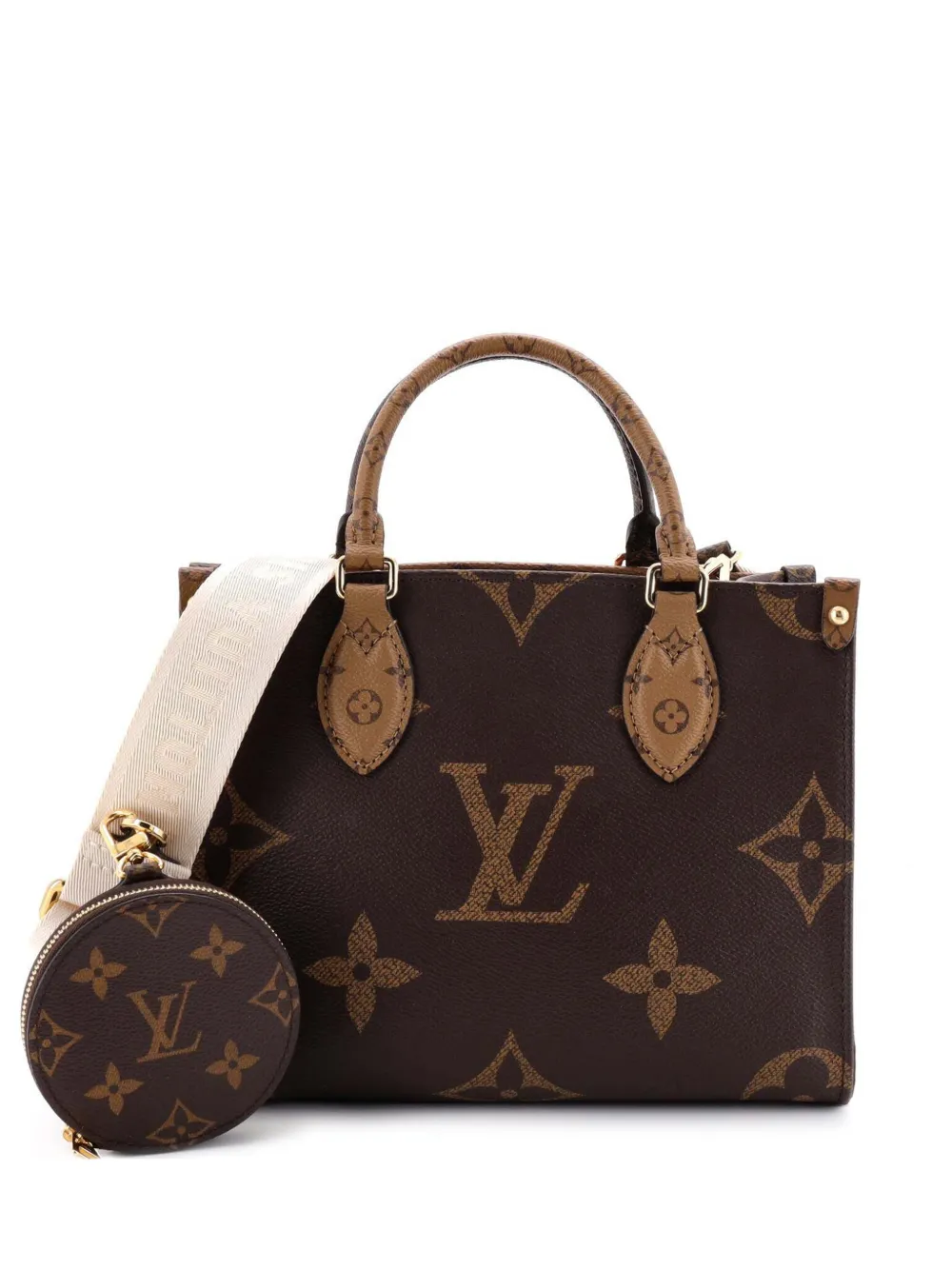 Louis Vuitton Pre-Owned On the Go Reverse Monogram Giant East West Schultertasche - Braun