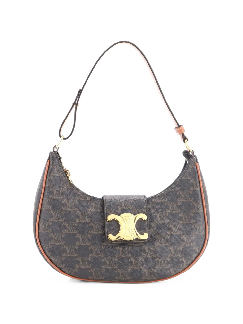 Celine Pre-Owned Ava Triomphe Bag Triomphe Coated Canvas shoulder bag - Braun