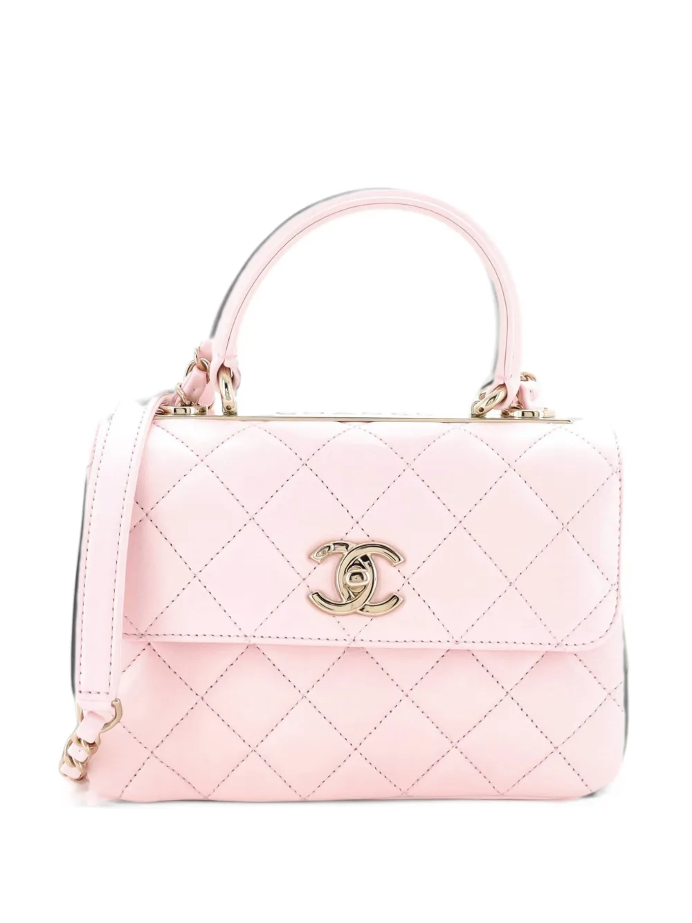 CHANEL Pre-Owned Trendy CC Top Handle Bag Quilted Lambskin Small shoulder bag - Rosa