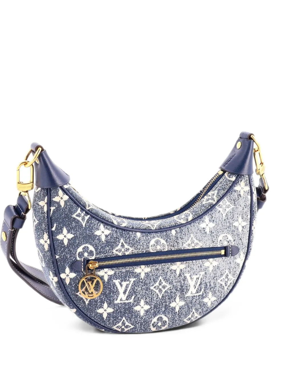 Louis Vuitton Pre-Owned Loop Handbag Monogram Jacquard Denim hobo bag - Blu