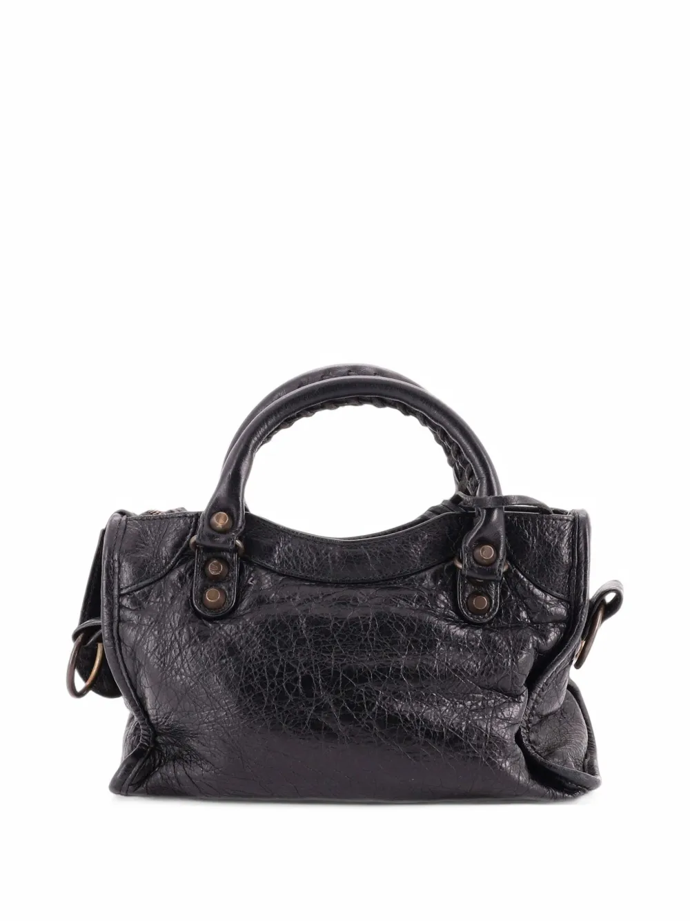 Balenciaga Pre-Owned Mini City Classic Satchel-Tasche aus Leder mit Nieten - Schwarz