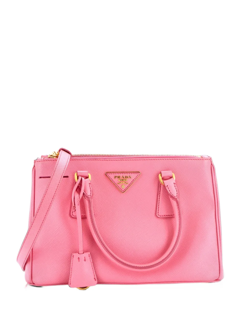 Prada Pre-Owned Double Zip Lux Saffiano Leather Small tote bag - Rosa