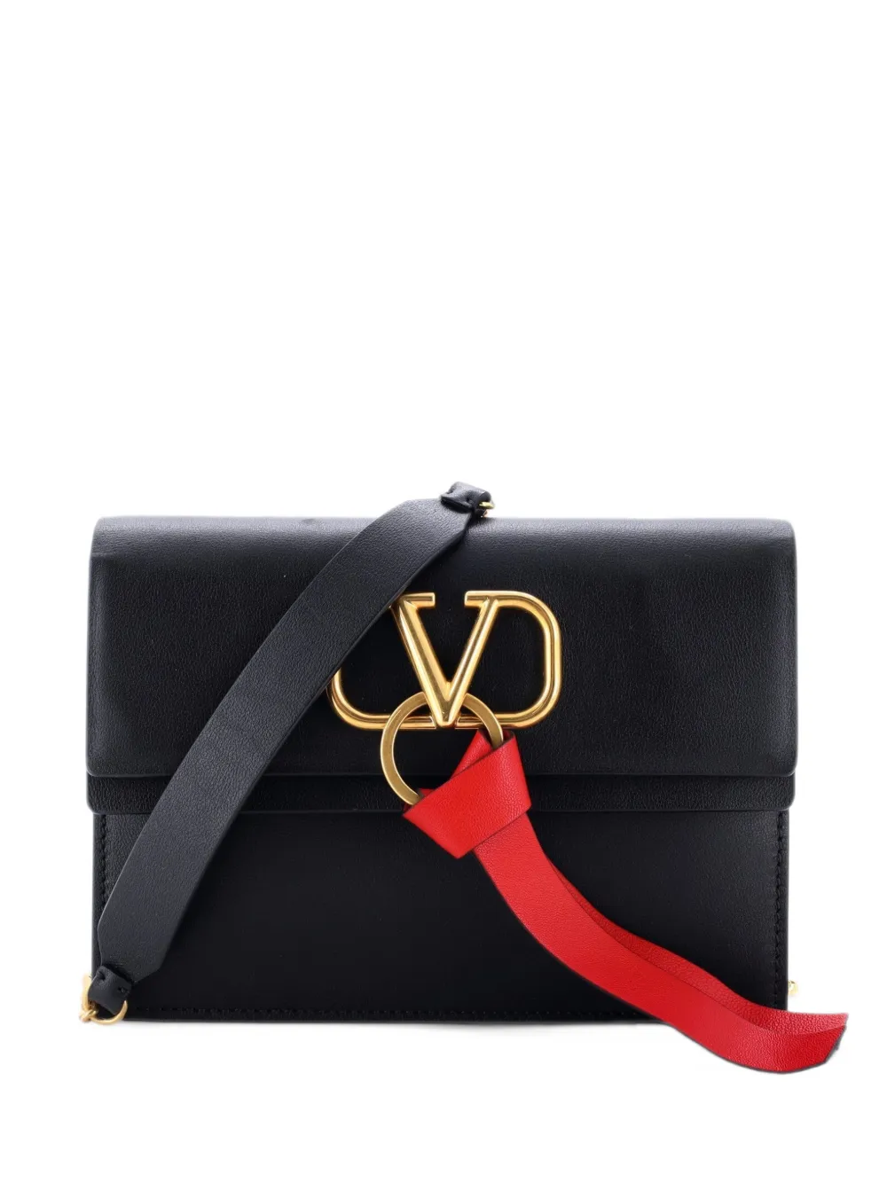 Valentino Garavani Pre-Owned VRing Leather Mini crossbody bag - Schwarz
