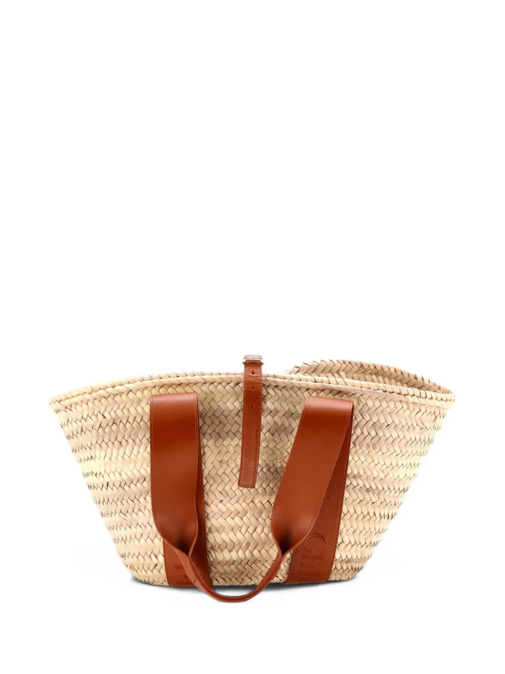 Chloé Pre-Owned Mittelgroße Sense Basket Schultertasche aus Raffiabast mit Leder - Braun
