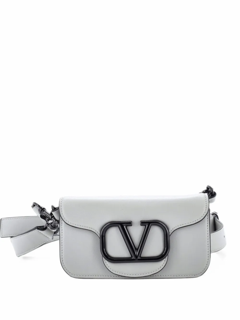Valentino Garavani Pre-Owned VLogo Loco Flap Leather Small shoulder bag - Nude