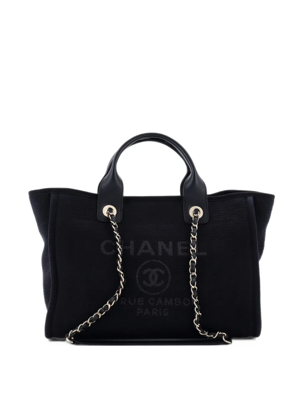 CHANEL Pre-Owned Kleiner Deauville NM Mixed Fibers Tote Bag - Schwarz