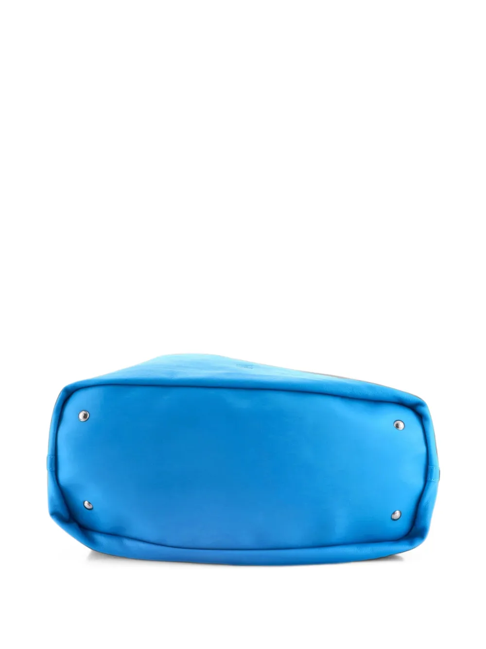 Balenciaga Pre-Owned Wendbarer Leopold XL Tote Bag aus Satin und Leder - Blau